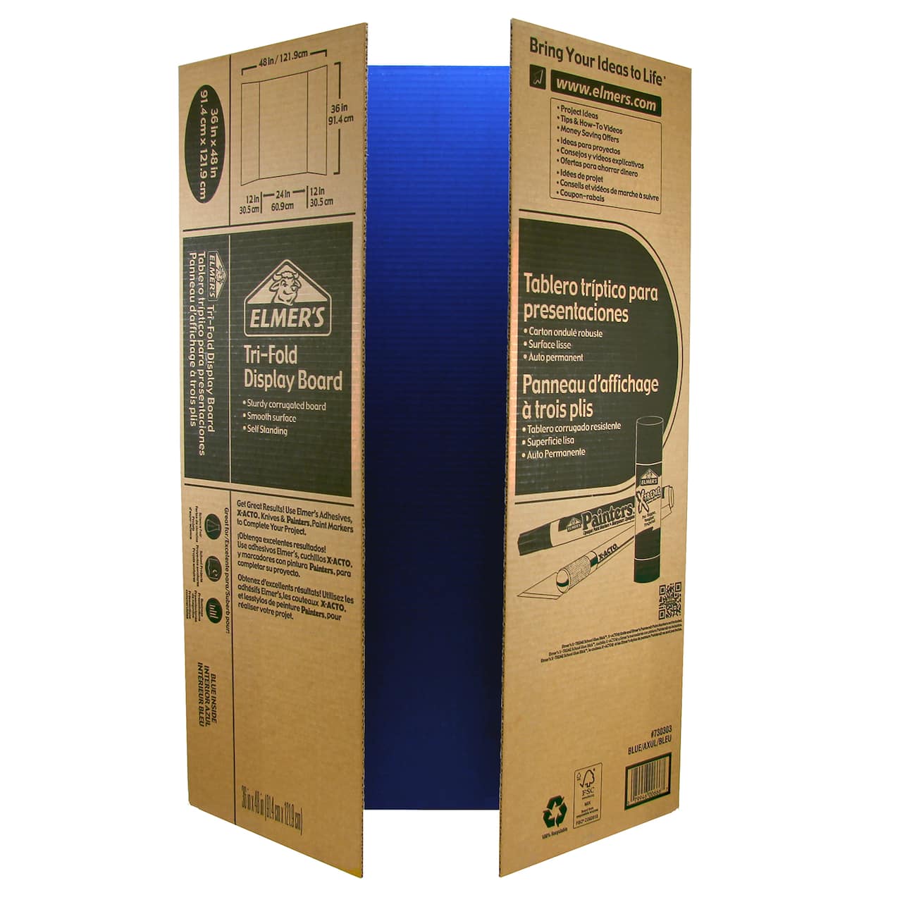 12 Pack: Corrugated Tri-Fold Display Board, 36" x 48"